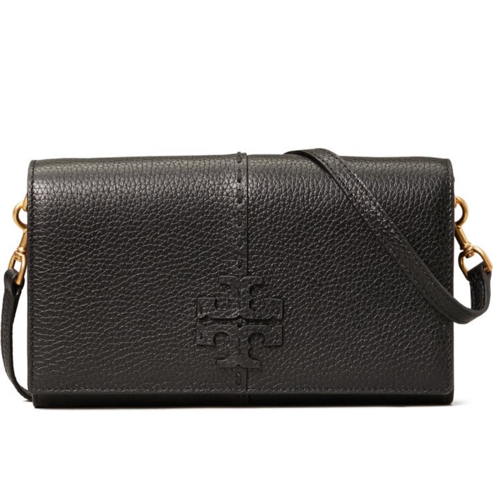 TORY BURCH MCGRAW LEATHER CROSSBODY WALLET